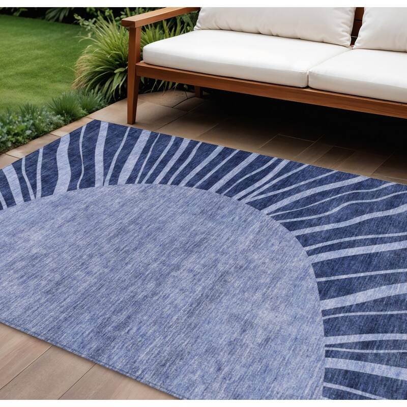 HomeRoots Abstract Transitional Rectangle Outdoor Rug - 9' X 12'