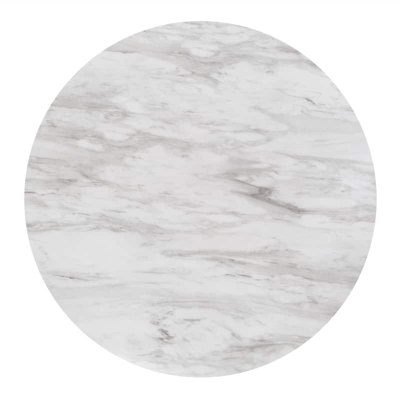Balmforth White Faux Marble Round Counter Height Table by iNSPIRE Q Classic