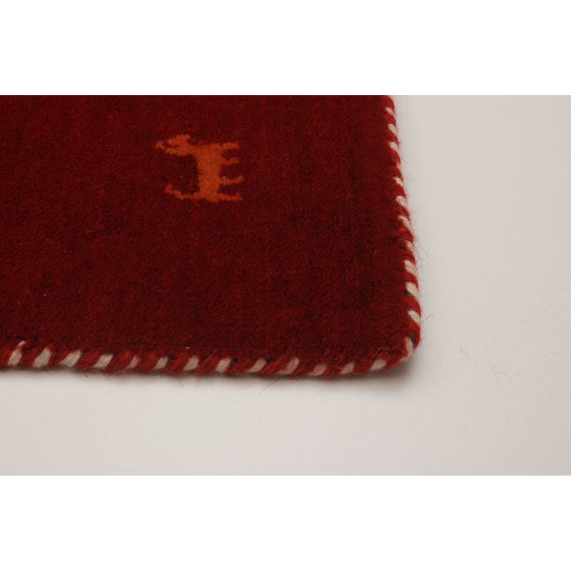 Kashkuli Gabbeh Red Rug 1'11" x 5'10" - 1'11 x 5'10