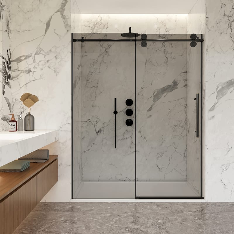 Echarri Single Sliding Frameless Shower Door with Tinted Glass