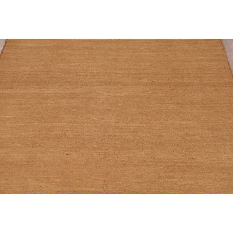 Gabbeh Area Rug Hand-Knotted Oriental Yellow Wool Carpet - 6'8" x 9'7"