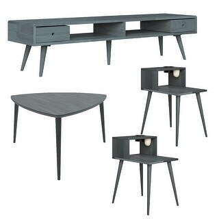 Carson Carrington Shorewood 4 Piece Mid Century Modern Wood End Tables Triangular Cocktail Table And Tv Stand Grey From Overstock Com Ibt Shop