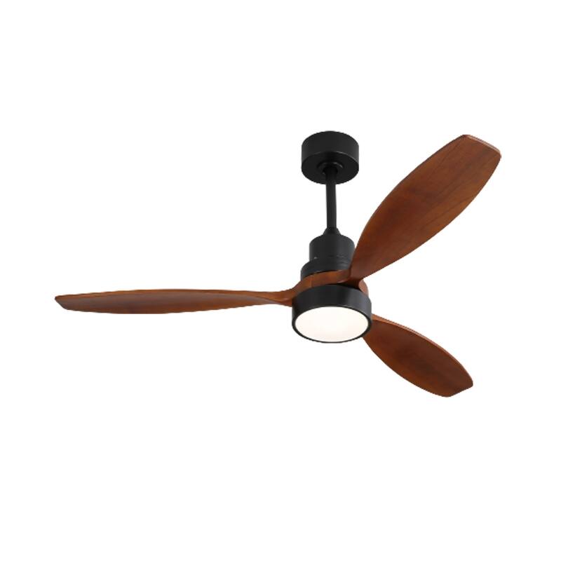 52 inch Wood Ceiling Fan with Light and Remote, Dimmable LED and Reversible DC Motor