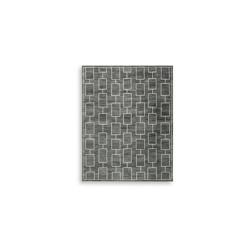 Signature Design by Ashley Elderland Black/Gray Washable Area Rug