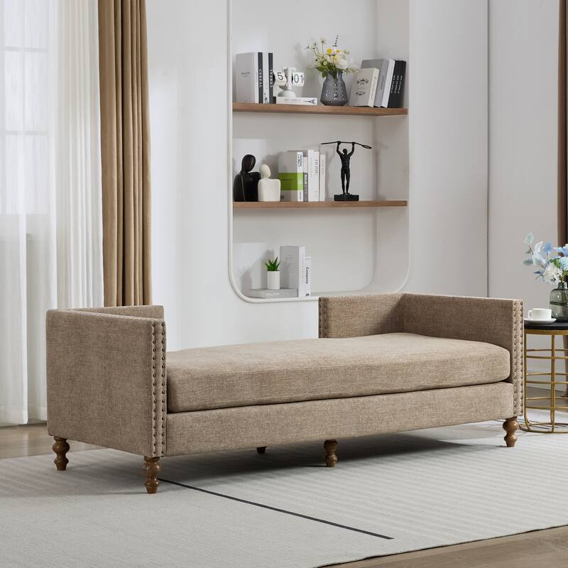 75.2" W Upholstered Chaise Lounge Chair,Modern Sofa Couch with Pillows