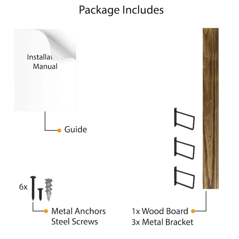Wallniture Toledo 60 inch Shelf, Floating Bookshelves for Wall, Storage Shelves for Bedroom, Wood Shelves for Wall