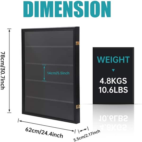 dimension image slide 2 of 3, Card Display Case, Graded Sports Card Display for Basketball Football Hockey Trading Cards with UV Protection
