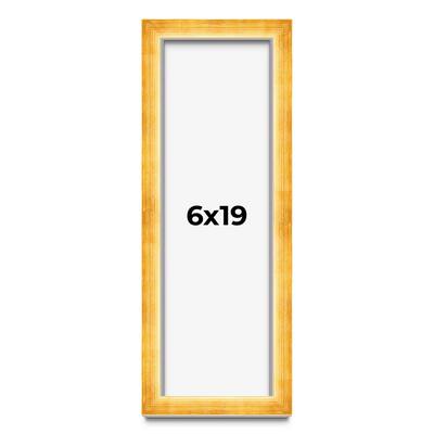 6x19 Shadow Box Frame Gold | 1.625 Inches Deep Real Wood Traditional