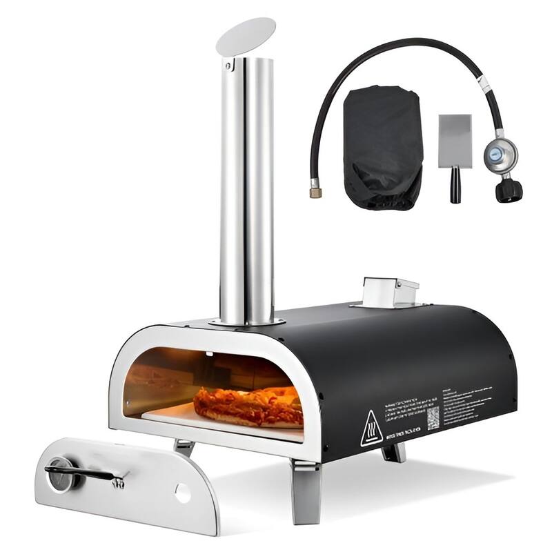 12 Inch Pizza Oven for Backyard Camping and Outdoor Cooking with 1000°F Max Heat - 29.1 x 15.4 x 26.2 in