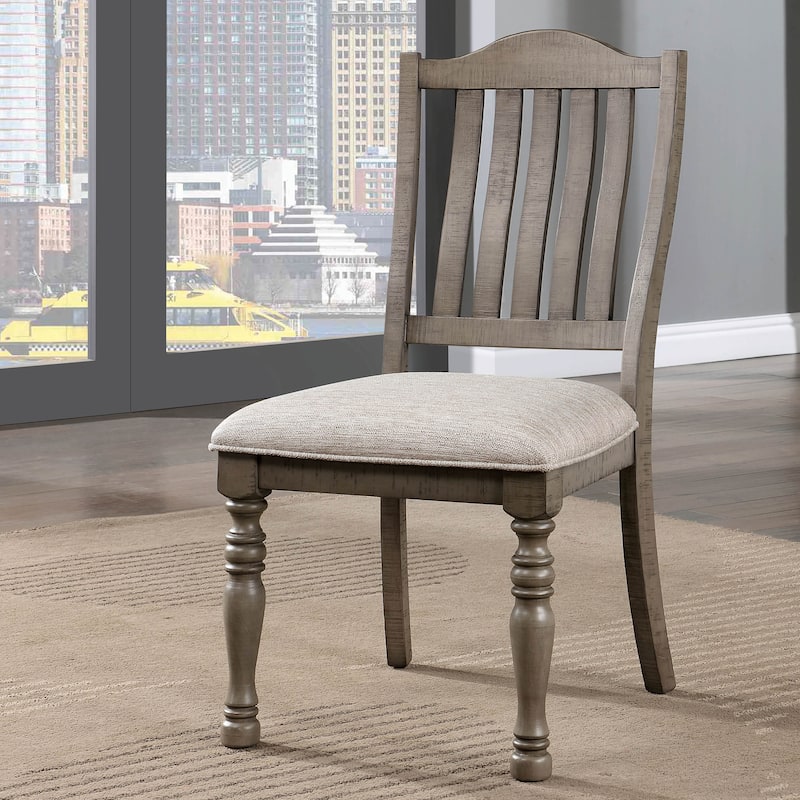 Urth Transitional Grey Linen Padded Curved Backrest Side Chairs by Furniture of America (Set of 2) - Antique Grey