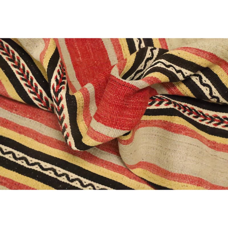 Hand Woven Oriental 100% Wool Carpet Southwestern Tribal Multi-Colored Kilim Area Rug - 8' 8'' X 5' 3''
