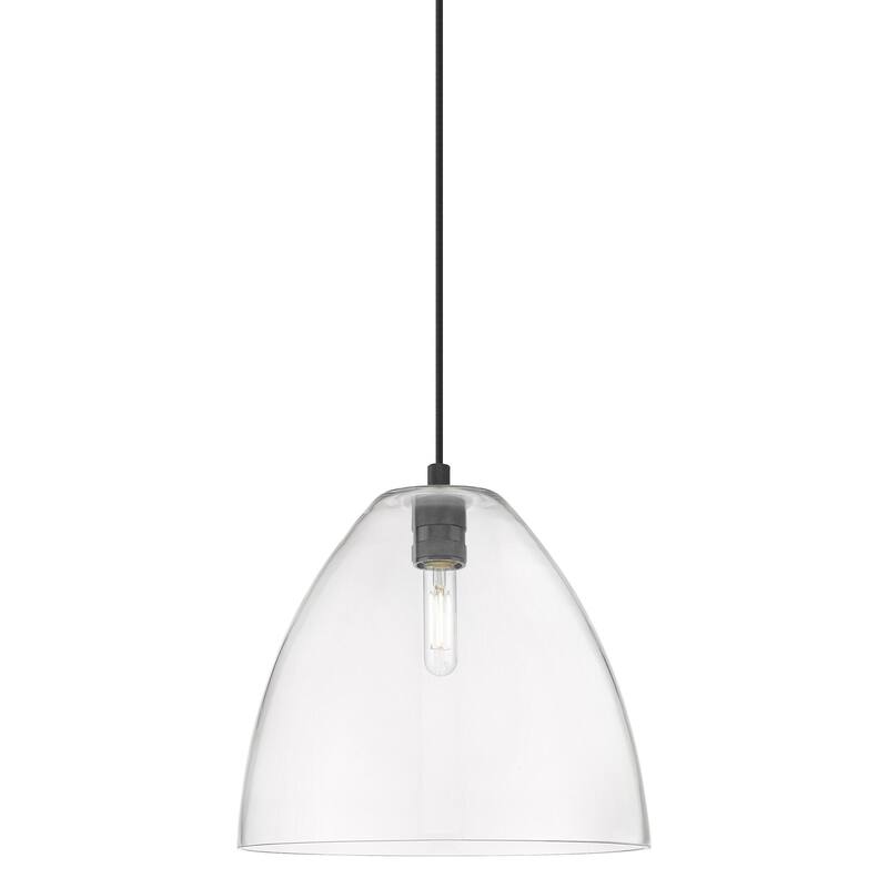Innovations Lighting 434-1P-11-12 Crown Point Pendant Dome Crown Point - Matte Black / Clear