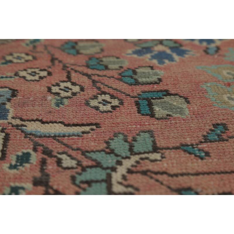 Hand Knotted Oriental 100% Wool Carpet Traditional Floral Pink Tabriz Area Rug - 9' 2'' X 6' 6''