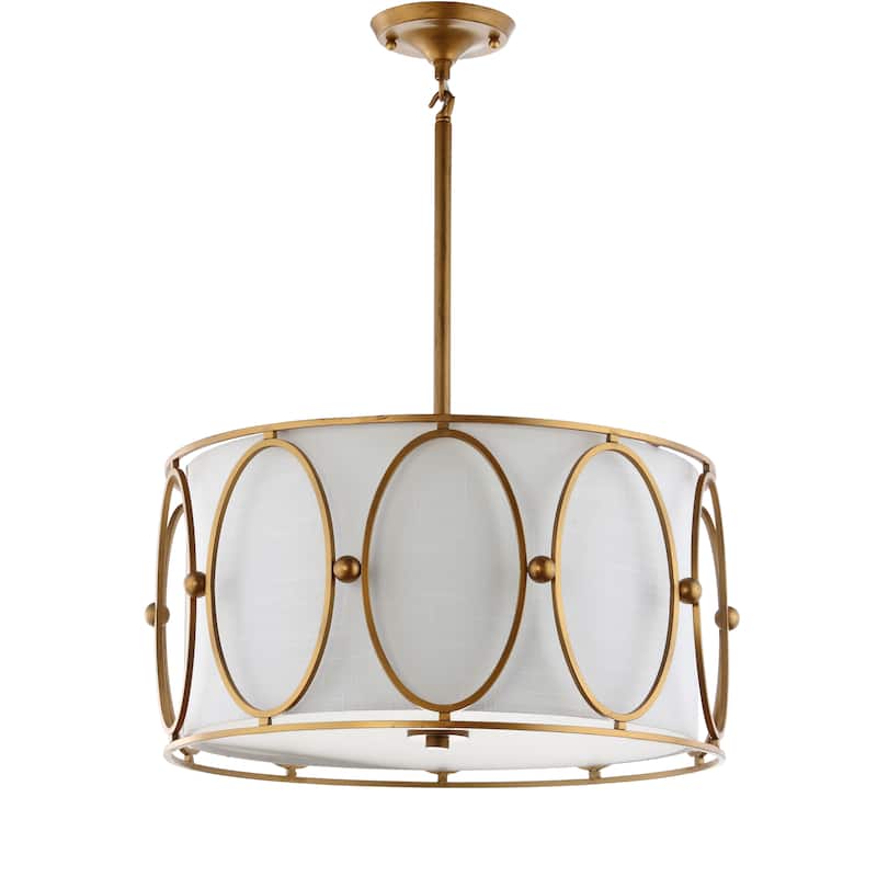 Caleb 3-Light Metal LED Pendant, by JONATHAN Y - 19"