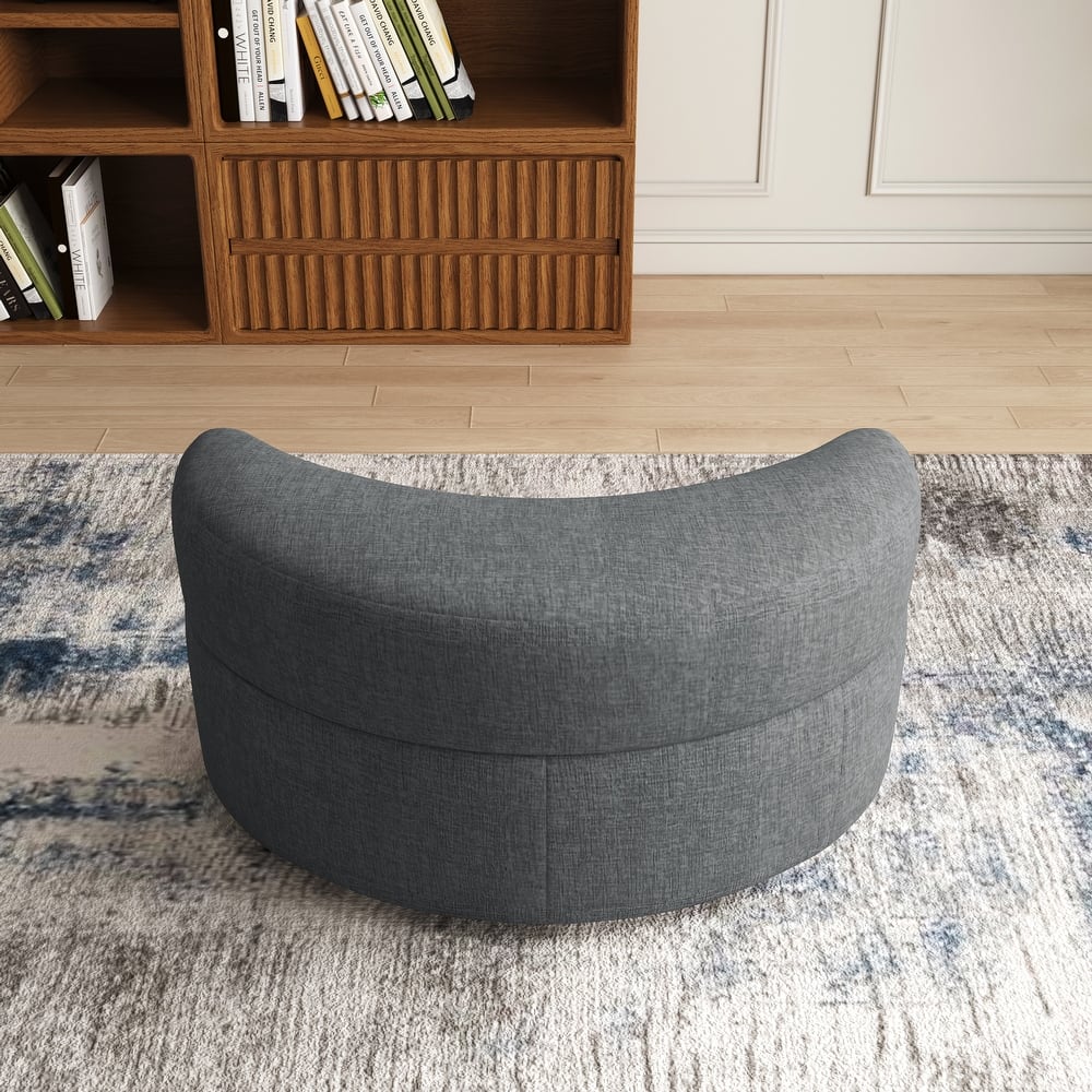 Moon Crescent Storage Upholstered Ottoman