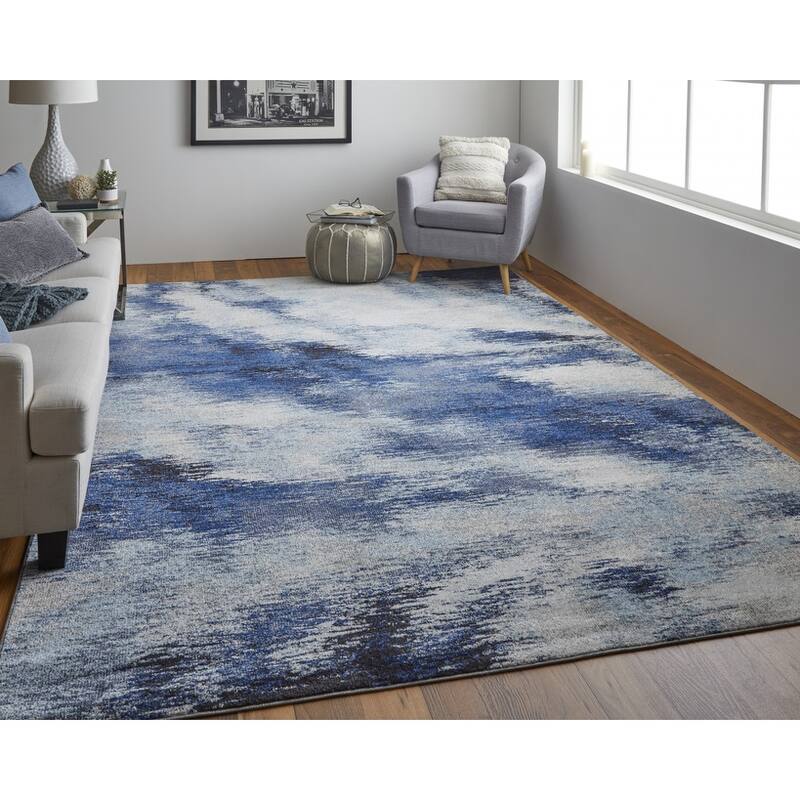 Xuxe Power Loomed Abstract Stain Resistant Area Rug By HomeRoots - 3' x 5'