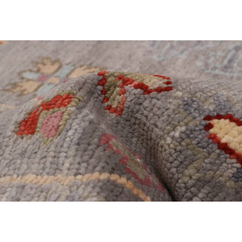 ECARPETGALLERY Hand-knotted Modern Oushak Grey Wool Rug - 8' x 10' 3"