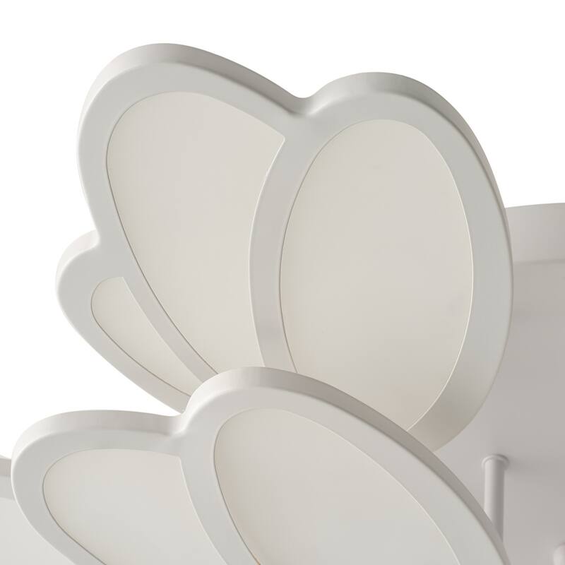 Modern Dimmable Metal Flower Petals LED Semi Flush Mount Ceiling Light
