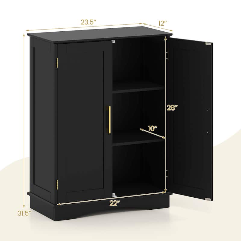Costway Floor Storage Cabinet Modern Storage Organizer with Adjustable - See Details