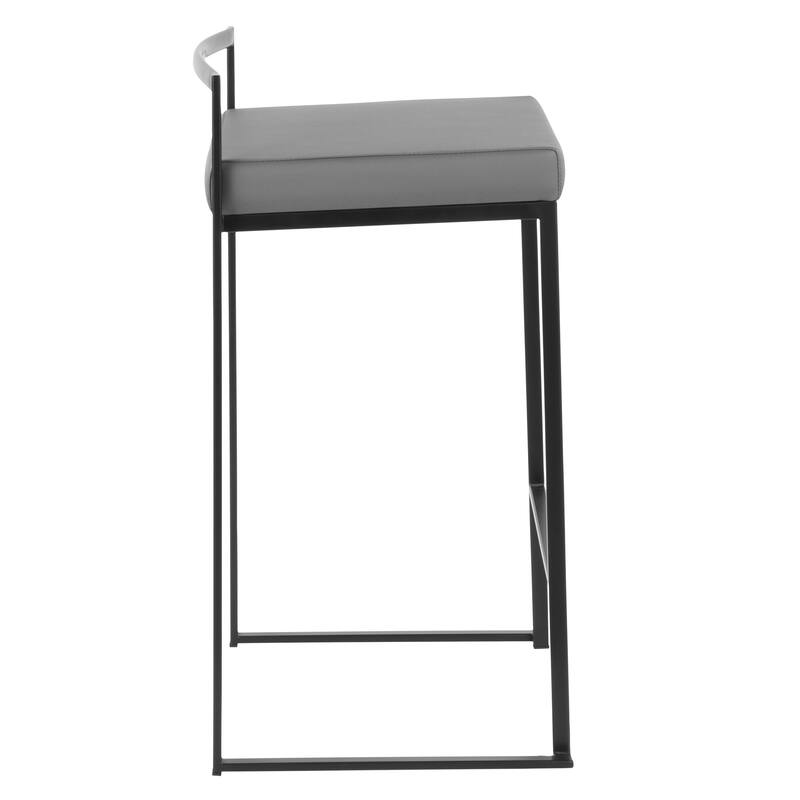 Porch & Den Forrest Contemporary Black Stackable Fully Welded Counter Stool (Set of 2)