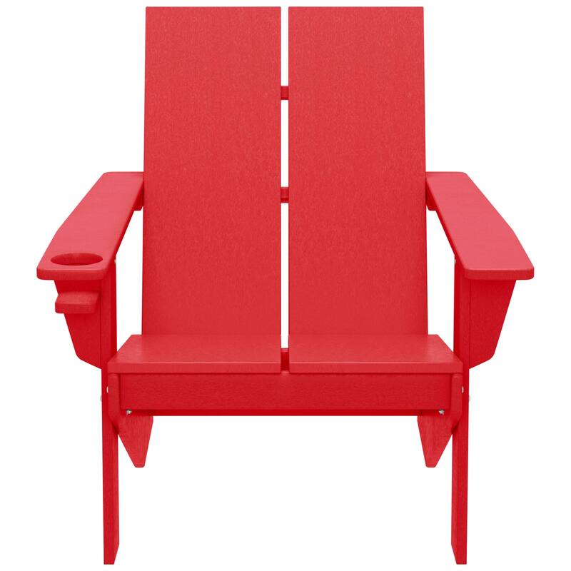 Coastin Modern Poly Adirondack Chair (Set of 4), Black