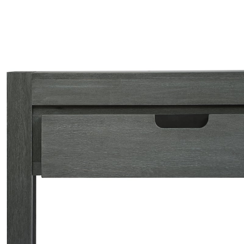 Acacia Veneer Console Sofa Table, Entryway Table with Open Storage Shelf and 2 Drawers Hallway Tables Accent Table