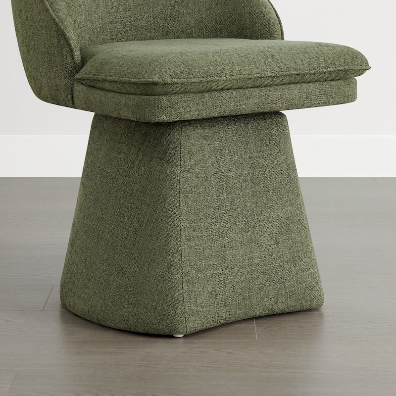 Darah Upholstered Swivel Armless Dining Chair Double-layered Cushions