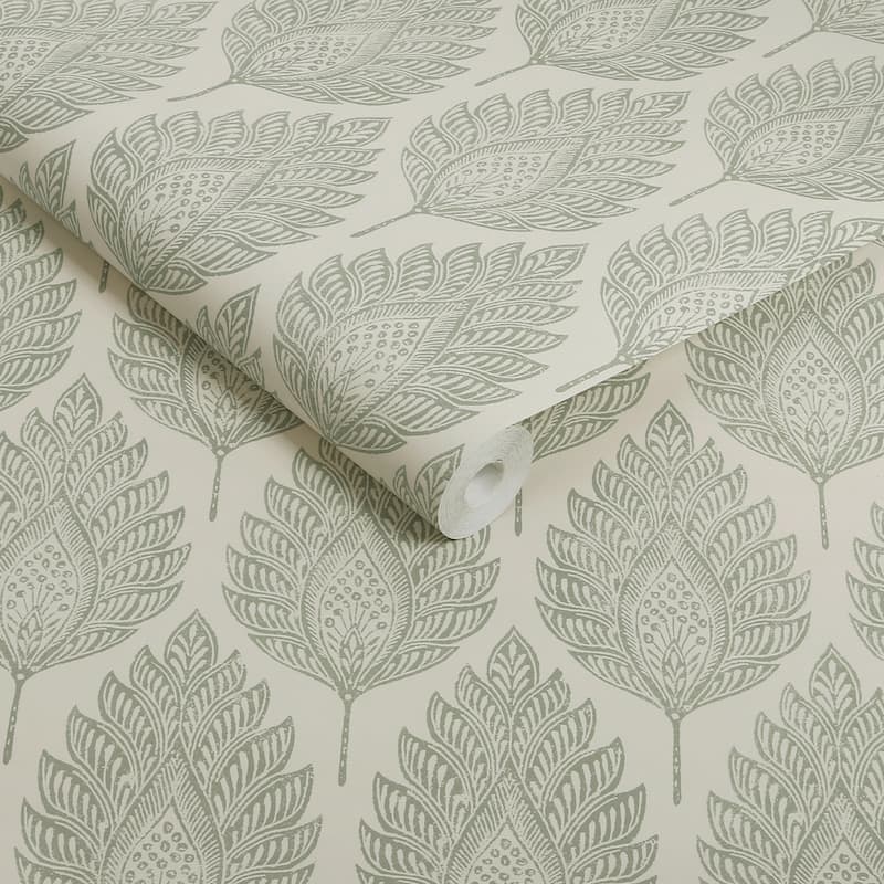 Graham & Brown Flame Leaf Neutral Wallpaper