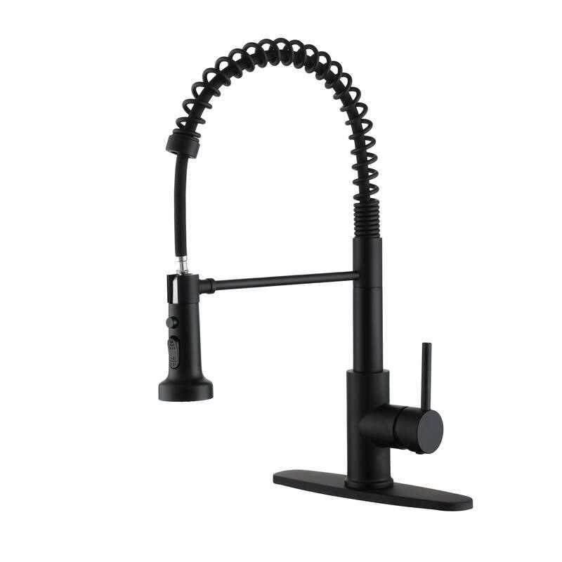 Stainless Steel Pull-Out Kitchen Faucet with 3-Function Spray Head
