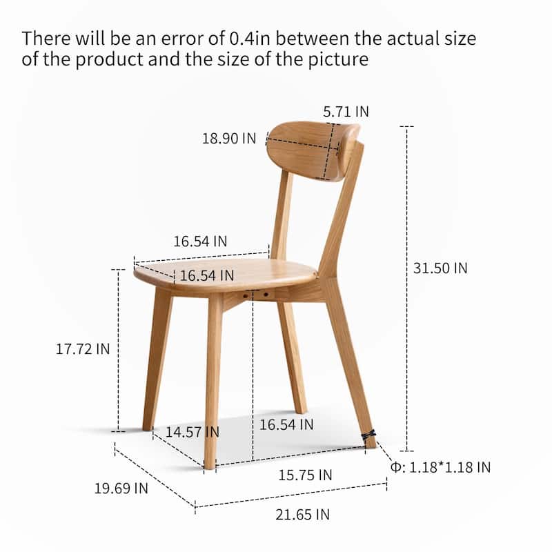 Dining chair wooden oak natural wood