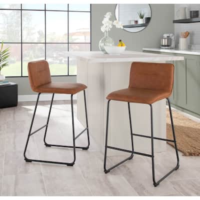 Carbon Loft Kerby Black Fixed-Height Counter Stool - Set of 2