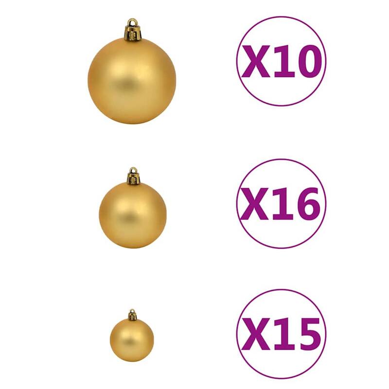 vidaXL Artificial Christmas Tree LED&Ball Set&Flocked Snow Decoration PVC&PE