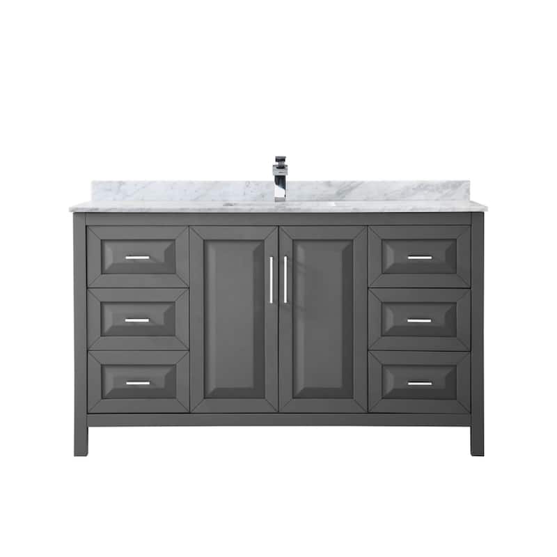 Wyndham Collection Daria 60" Free Standing Single Vanity Set with MDF