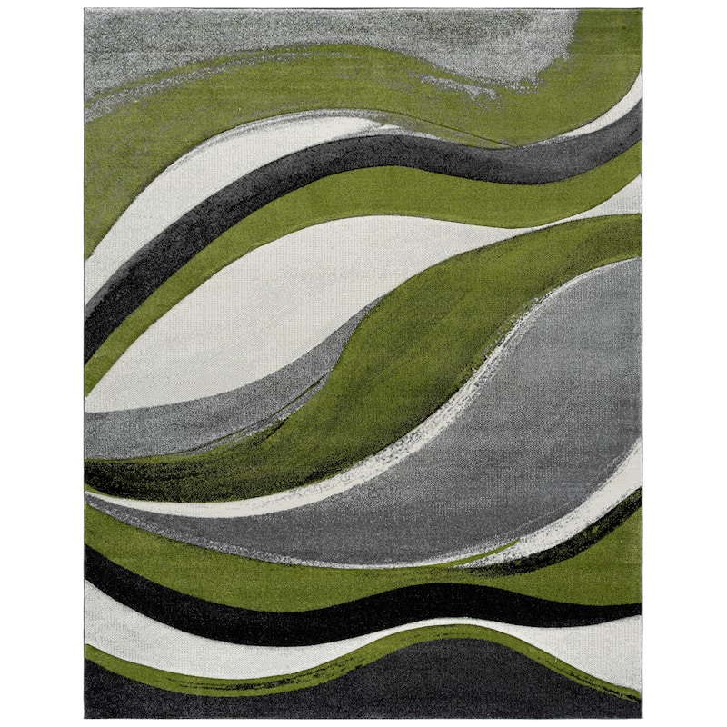 SAFAVIEH Hollywood Zohreh Mid-Century Modern Abstract Rug - 9' x 12' - Grey/Green