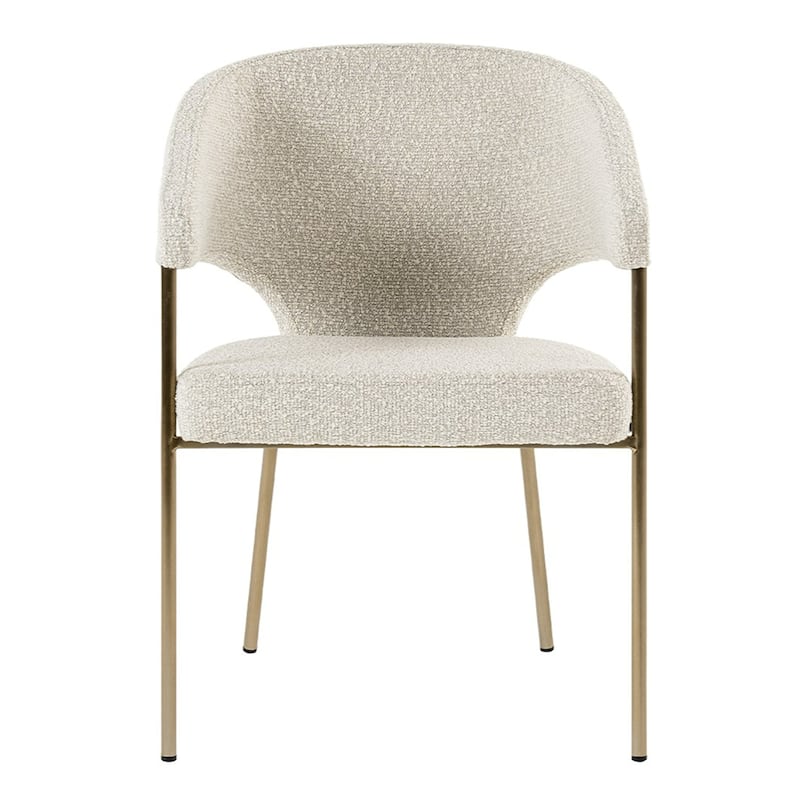 Modrest Claudine Modern Light Grey Fabric & Antique Brass Dining Chair