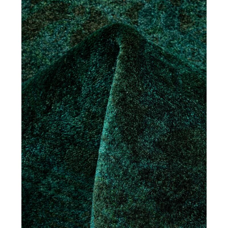 Overdyed One-of-a-Kind Hand-Knotted Area Rug - Green - 2' 7" x 8' 7"
