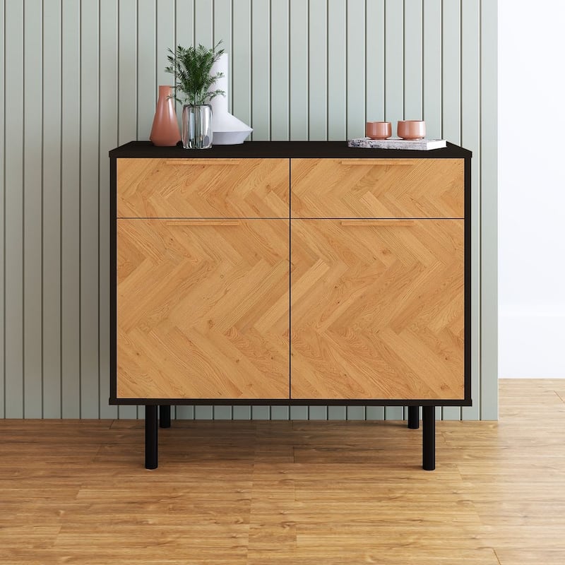 Manhattan Comfort Mid-Century Modern Liam Sideboard - Black