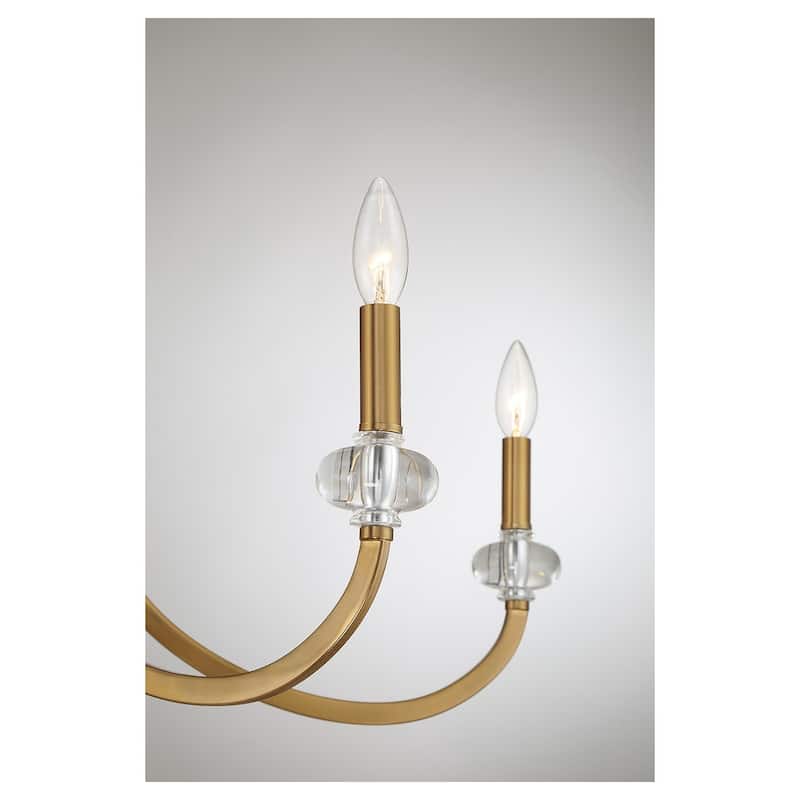 Warm Brass 12 Light Chandelier from the Bergdorf Collection