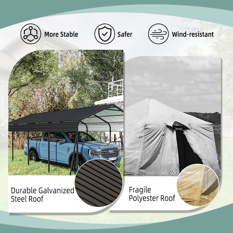Outdoor Heavy Duty Metal Storage Canopy with Galvanized Steel Frame