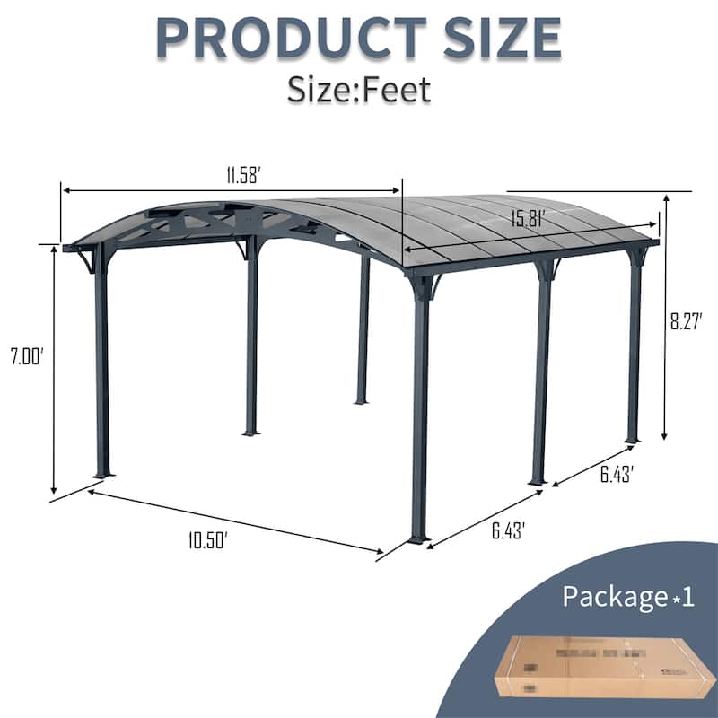 12'x 16'x 8'Outdoor Carport