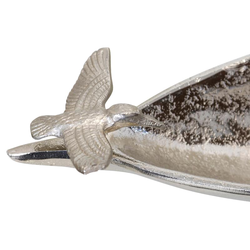 StyleCraft Cevilla - Boat Dish With Bird - Nickel - 18" x 3" x 5"