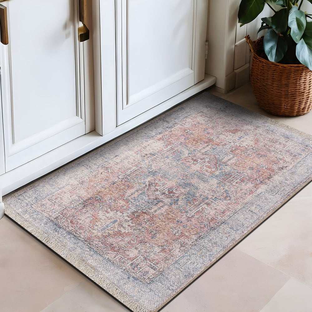 World Rug Gallery Vintage Transitional Boho Machine Washable Area Rug