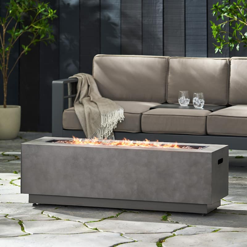 Wellington Outdoor 50,000 BTU Rectangular Fire Pit (No Tank Holder) by Christopher Knight Home