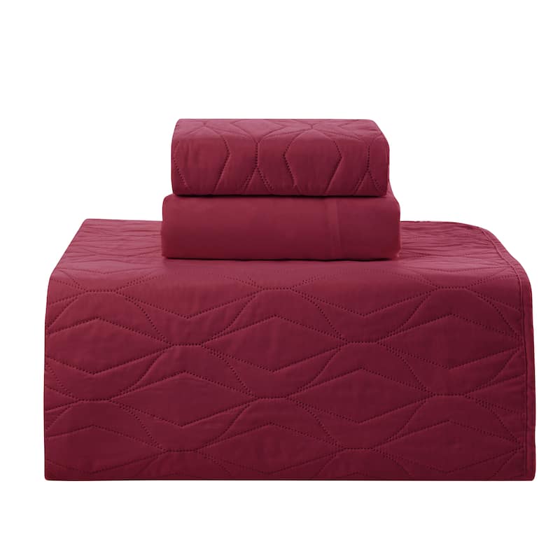 Clara Clark Ellipse Weave Toddler Bedding Set, 3PC Bedspread Set - All Season Quilted Comforter, Fitted Sheet, and Pillow Sham