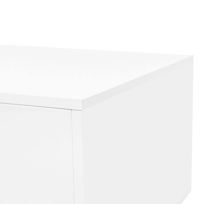 Modern High Glossy Rectangle Coffee Table with 16 Color LED Lights