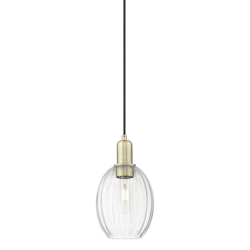 Innovations Lighting 716-1P-12-6 Preston Pendant Preston 6" Wide Mini - Antique Brass / Clear