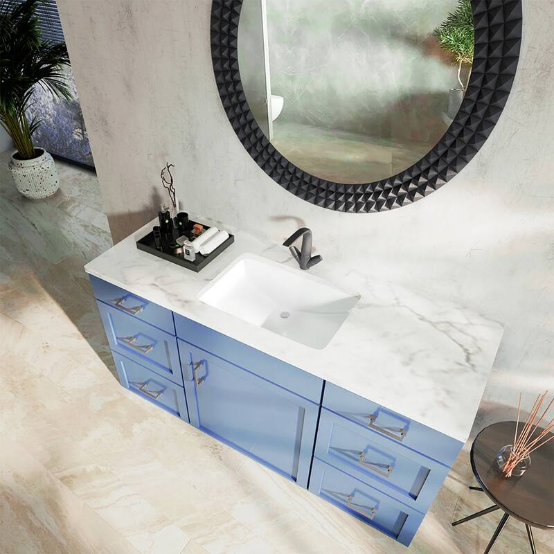 Sinber White Ceramic Bathroom Vanity Undermount Sink