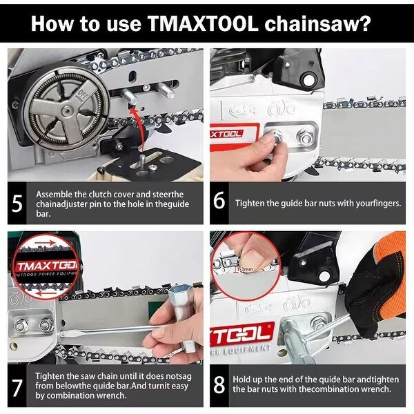 TMAXTOOL 62cc Powerful 20 inch Gas Chainsaw with 2 Stroke