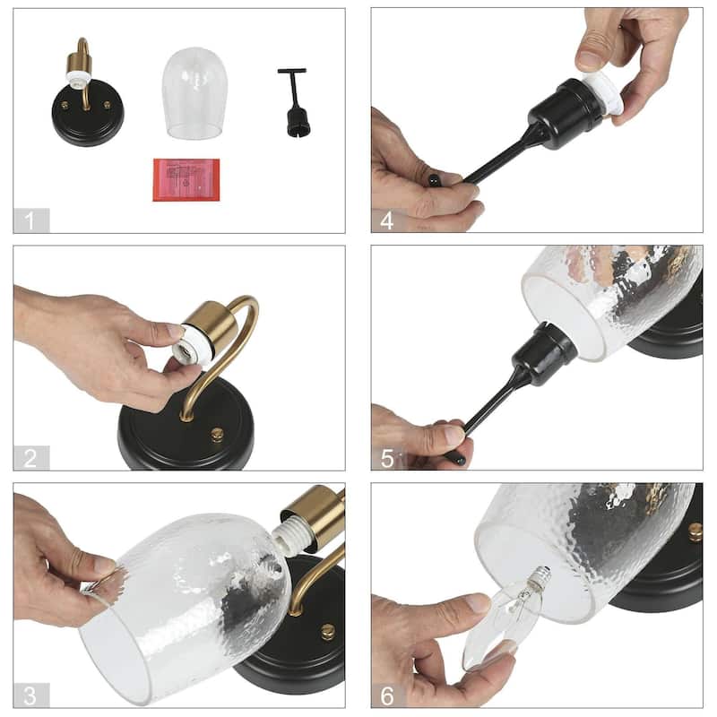 Modern 1/2/3/4-Light Bathroom Vanity Light Black Gold Wine Glass Wall Sconces
