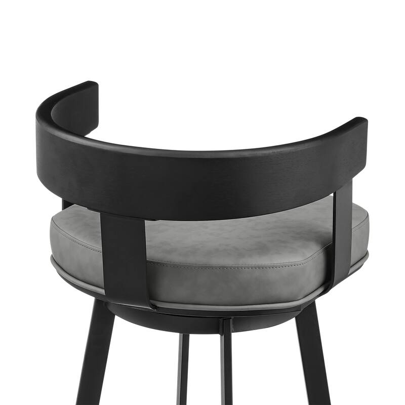 Idris Modern Swivel Bar Stool, Upholstered Counter Height Chair with Iron Frame